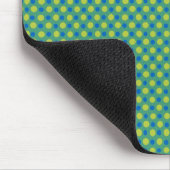 Emerald Mousepad, Blue and Green Polka Dots Mousepad (Ecke)