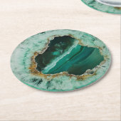 Emerald Nature Gem Muster Runder Pappuntersetzer (Angewinkelt)