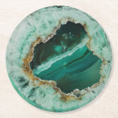 Emerald Nature Gem Muster Runder Pappuntersetzer (Vorderseite)