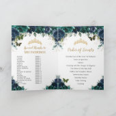 Emerald Navy, Floral Quinceñera Orden der Ereignis Programm (Innenseite)