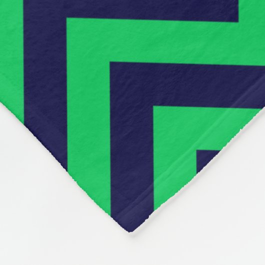 Emerald Navy LG Zickzack Navy Blue Name Monogram Fleecedecke (Ecke)