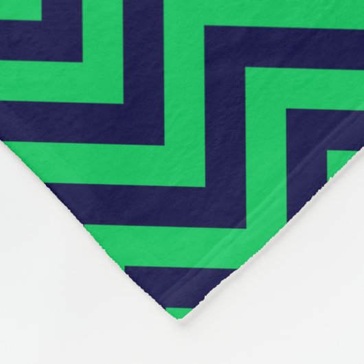 Emerald Navy LG Zickzack Navy Blue Name Monogram Fleecedecke (Ecke)