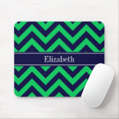 Emerald Navy LG Zickzack Navy Blue Name Monogram Mousepad (Mit Mouse)