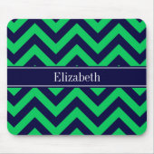 Emerald Navy LG Zickzack Navy Blue Name Monogram Mousepad (Vorne)