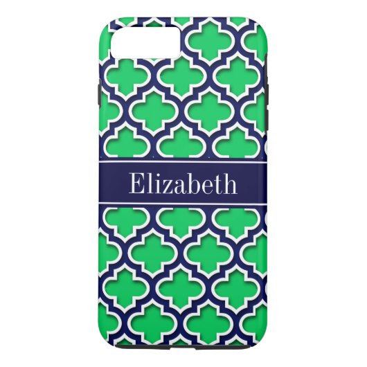 Emerald Navy Marokkanisch #5DS Navy Name Monogram Case-Mate iPhone Hülle (Rückseite)