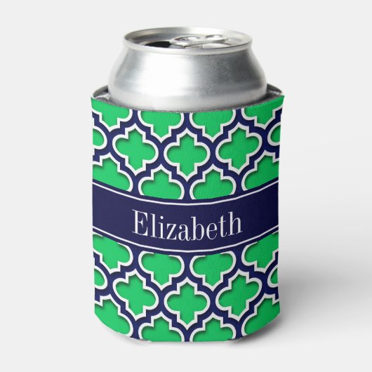 Emerald Navy Marokkanisch #5DS Navy Name Monogram Dosenkühler (Kanne Vorderseite)