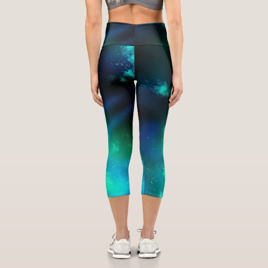 Emerald Night Sky Capri Leggings (Rückseite)