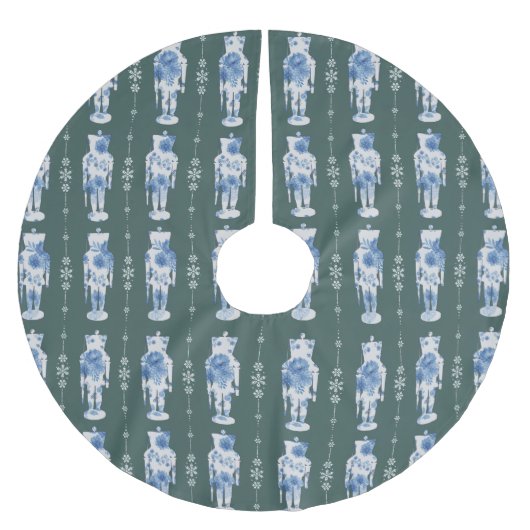 Emerald Nutcracker Tree Skirt Polyester Weihnachtsbaumdecke (Vorderseite)
