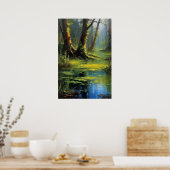 Emerald Oasis, Alluring Shades of a Swampy Forest Poster (Küche)