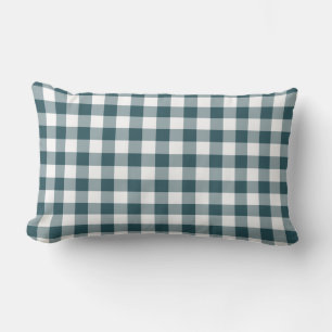 Emerald Off-White Gingham Pattern Lendenkissen