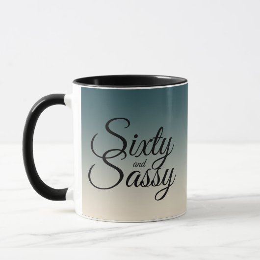 Emerald Off-White Ombre 60 und Sassy 60. Geburtsta Tasse (Links)