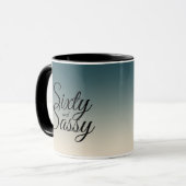 Emerald Off-White Ombre 60 und Sassy 60. Geburtsta Tasse (Vorderseite Links)