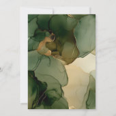 Emerald Olive Green Gold Floral Arch Wedding Einladung (Rückseite)