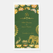 Emerald Om Hindu Wedding Table Serviette (Vorderseite)