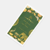 Emerald Om Hindu Wedding Table Serviette (Ecke)