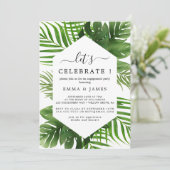 Emerald Palm "Let's Celebrate" Einladung (Stehend Vorderseite)