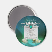 Emerald Peacock Save the Date Magnet (Vorderseite/Rückseite)