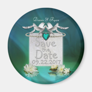 Emerald Peacock Save the Date Magnet