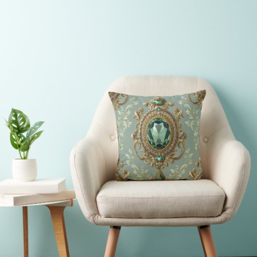 Emerald Pendant & Gold Kissen (Stuhl )