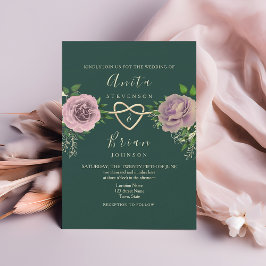 Emerald Pink Floral Wedding Einladung