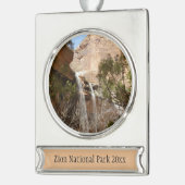 Emerald Pool Falls I aus dem Zion National Park Banner-Ornament Silber (Links)