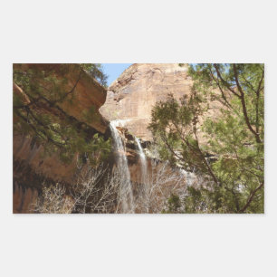 Emerald Pool Falls I aus dem Zion National Park Rechteckiger Aufkleber