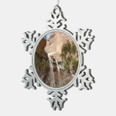 Emerald Pool Falls I aus dem Zion National Park Schneeflocken Zinn-Ornament (Rechts)