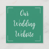 Emerald QR Code Wedding Website Enclosure Card Begleitkarte (Rückseite)