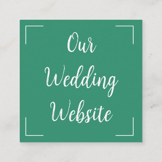 Emerald QR Code Wedding Website Enclosure Card Begleitkarte (Rückseite)