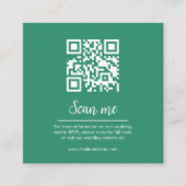 Emerald QR Code Wedding Website Enclosure Card Begleitkarte (Vorderseite)
