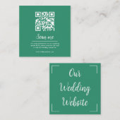 Emerald QR Code Wedding Website Enclosure Card Begleitkarte (Vorne/Hinten)