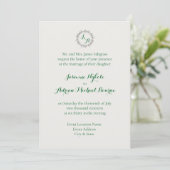 Emerald Reben Hochzeit Einladung (Stehend Vorderseite)