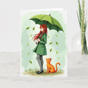 Emerald Regen Katze Begleiterkarte Karte