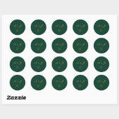 Emerald Romance Hochzeit Runder Aufkleber (Blatt)