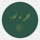 Emerald Romance Hochzeit Runder Aufkleber (Vorderseite)