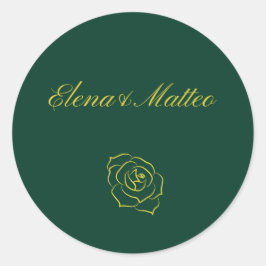 Emerald Romance Hochzeitsaufkleber Runder Aufkleber