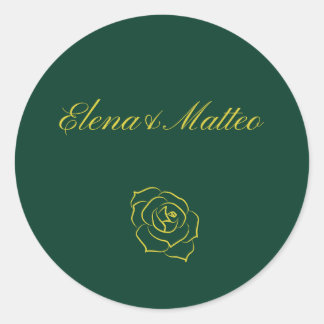 Emerald Romance Hochzeitsaufkleber  Runder Aufkleber