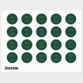 Emerald Romance Hochzeitsaufkleber  Runder Aufkleber (Blatt)