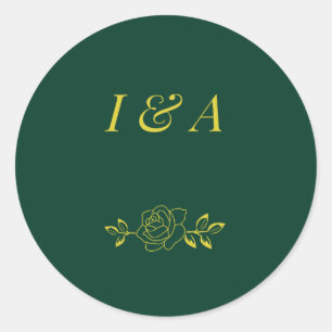 Emerald Romance Hochzeitsaufkleber  Runder Aufkleber