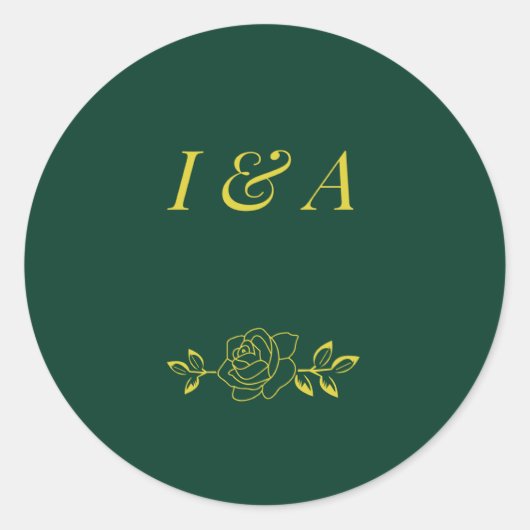 Emerald Romance Hochzeitsaufkleber  Runder Aufkleber (Vorderseite)