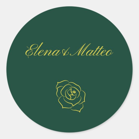 Emerald Romance wedding stickers  (Vorderseite)
