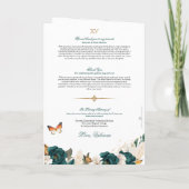 Emerald Rose Gold Tiara Butterfly Quinceanera Programm (Rückseite)