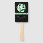 Emerald Rose Hand Fan Fächer (Vorderseite)