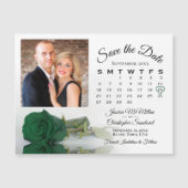 Emerald-Rose-Kalender-Foto Speichern Sie das Datum Magneteinladung (Vorderseite)