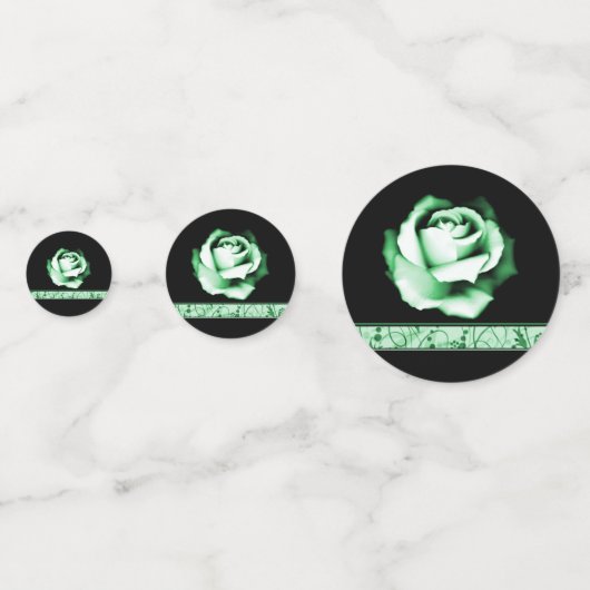 Emerald Rose Polterabend Table Confetti Konfetti (Vorderseiten)