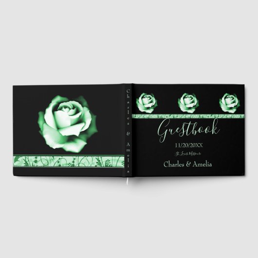 Emerald Rose Wedding Day Gästebuch (Voll)