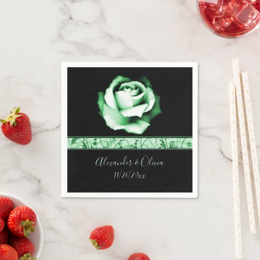 Emerald Rose Wedding Napkins Serviette (Beispiel)