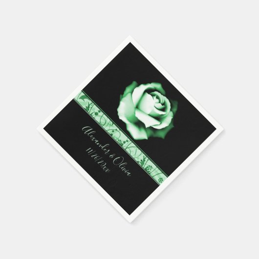 Emerald Rose Wedding Napkins Serviette (Ecke)