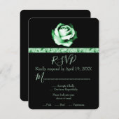 Emerald Rose Wedding RSVP Card (Vorne/Hinten)