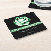 Emerald Rose Wedding Square Paper Untersetzer (angewinkelt)